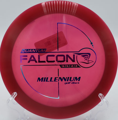 Quantum Falcon soaring down the fairway with controlled speed on Hole 7 at Harmony Bends Disc Golf Course, Columbia, Missouri.

