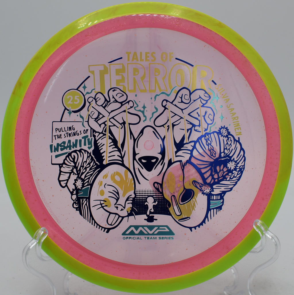 Halloween Edition Insanity speckled glow hyzer flip at DeLaveaga Disc Golf Course in Santa Cruz, California