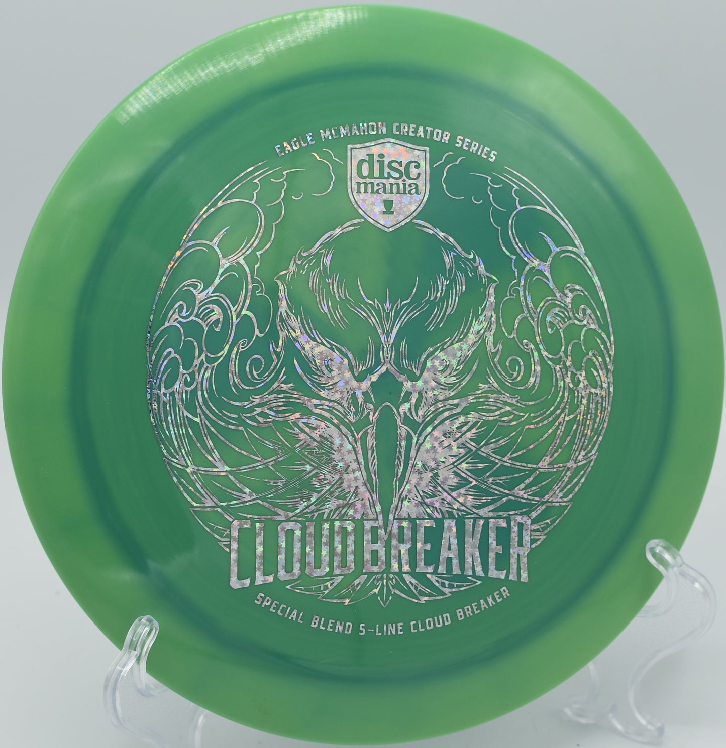 "Discmania Cloud Breaker, a Creator Series distance driver designed for maximum glide and power, now available at Flexline Discs in Raleigh, NC."
