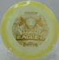Champion Glow Eagle-L floating on a controlled forehand release at Maple Hill Disc Golf Course in Leicester, Massachusetts.

