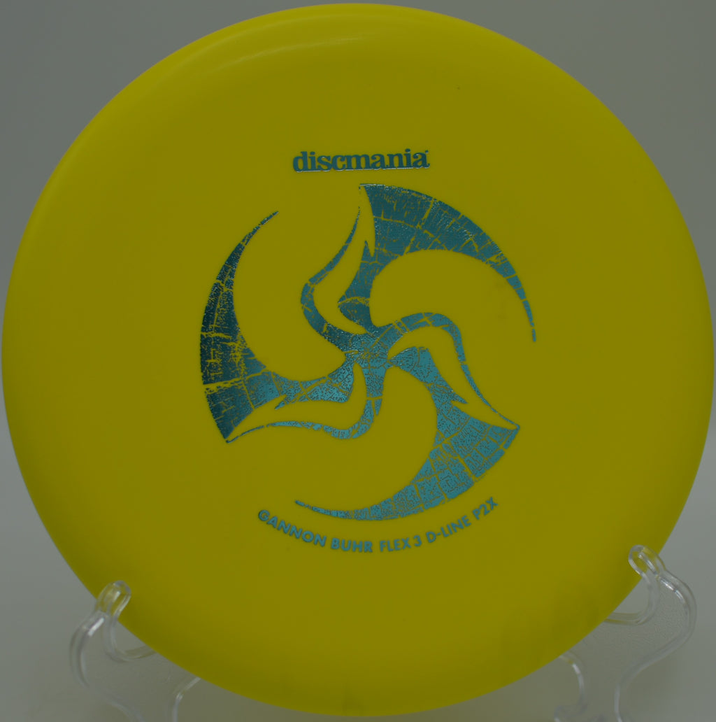 Flex 3 D-Line P2X Huk Lab edition resting by the pin after a smooth upshot at Monroe Community Park Disc Golf Course in Monroe, Ohio.