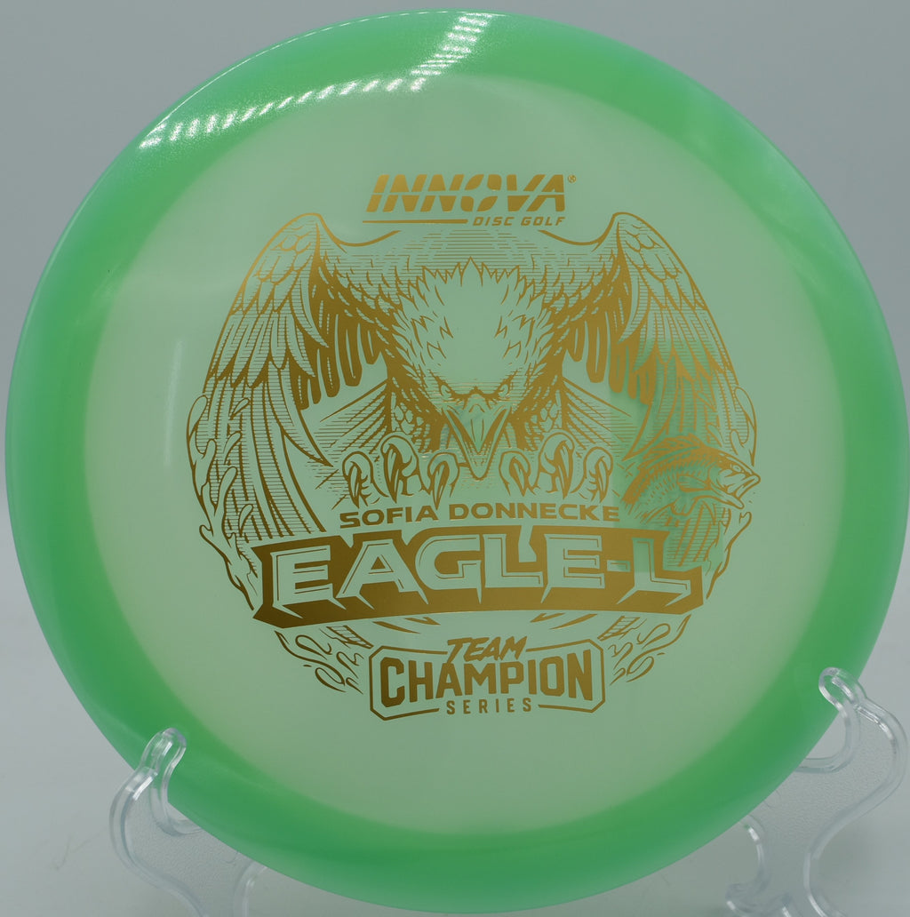 Champion Glow Eagle-L staying straight with a subtle finish at Persimmon Ridge DGC in Jonesboro, Arkansas.

