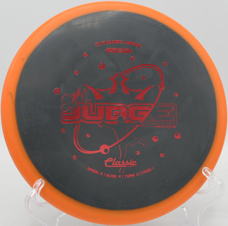 Soft EMAC Judge flying straight on a gentle hyzer at Schumaker Pond DGC in Salisbury, Maryland

