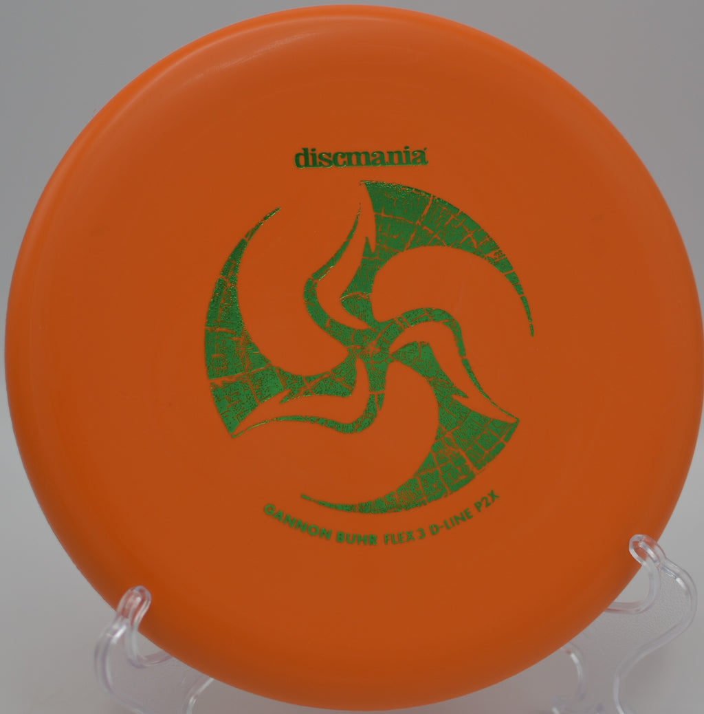 Discmania Flex 3 D-Line P2X Huk Lab collaboration glowing in the sun at Sims Park Disc Golf Course in Euclid, Ohio.