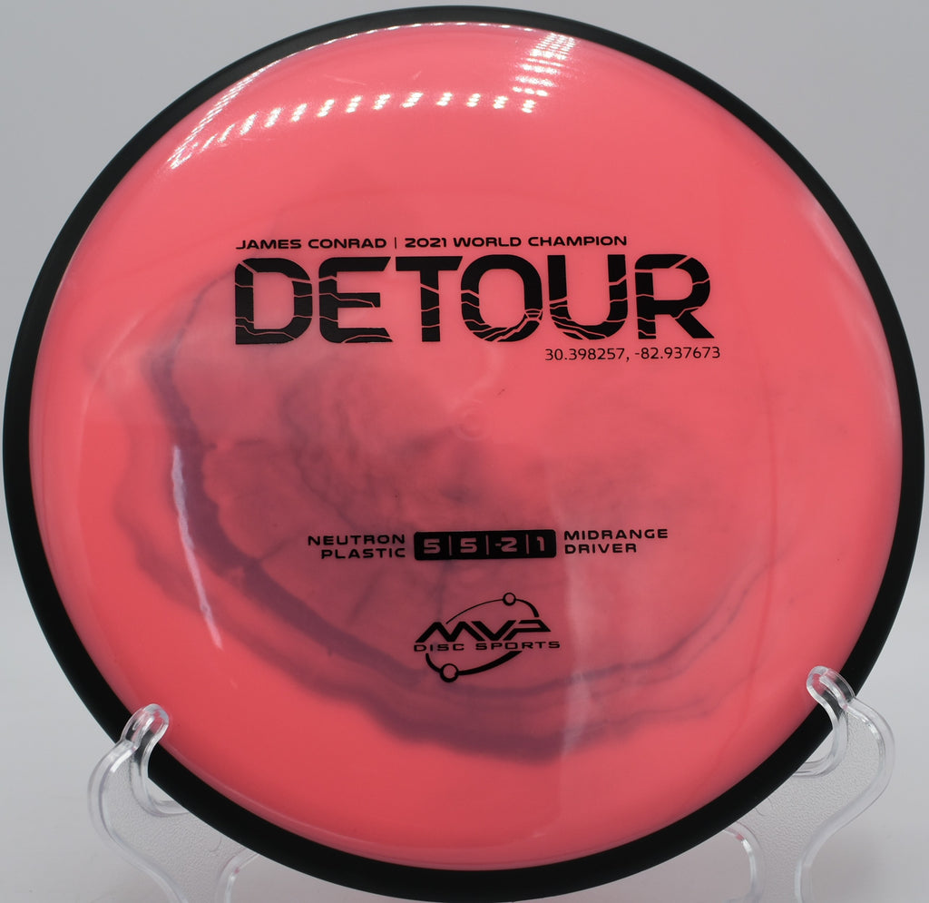 Neutron Detour flying flat and straight at Flip City Disc Golf Park in Shelby, Michigan, designed for clean hand feel and effortless glide.

