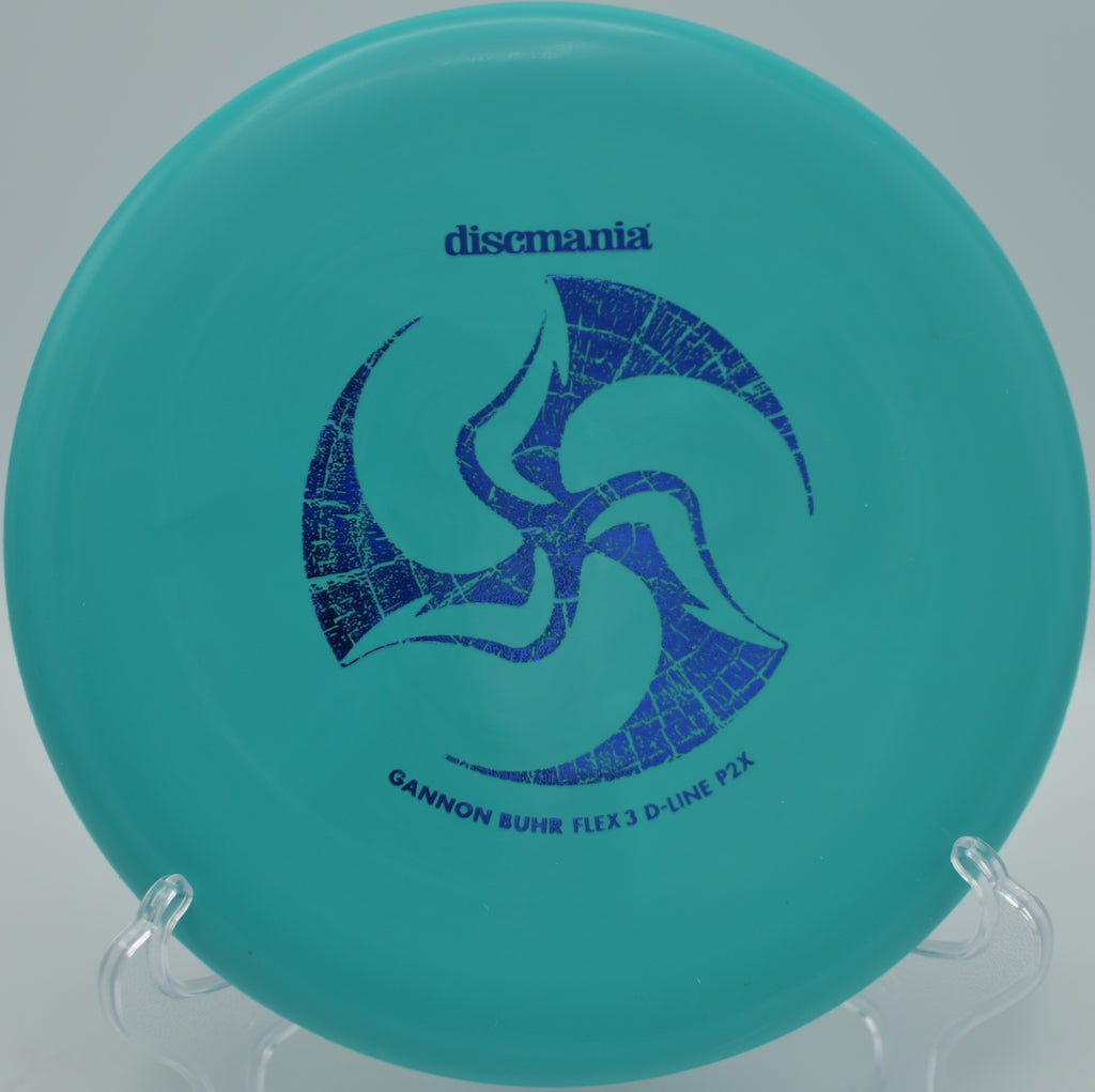 Signature Gannon Buhr P2X spinning toward the target during a windy putt at Portage Lakes Disc Golf Course in Akron, Ohio.