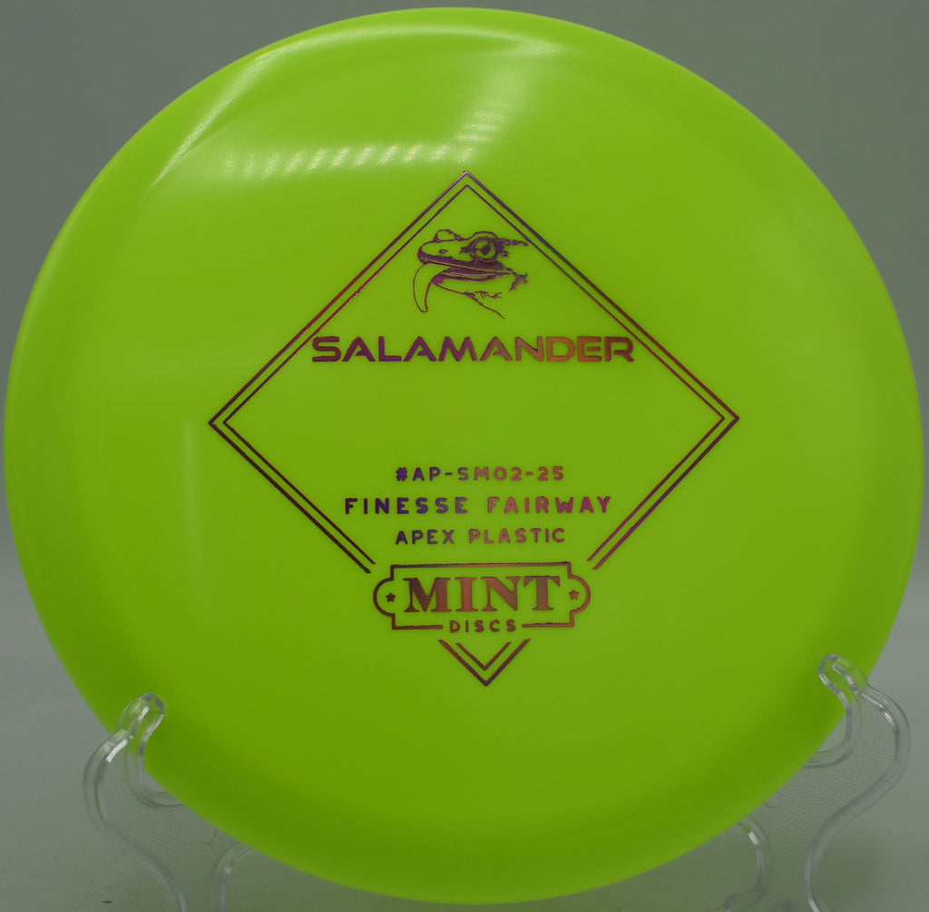 Elevation Apex Salamander on an approach shot avoiding ground roll at SeaTac Disc Golf Course in SeaTac, Washington

