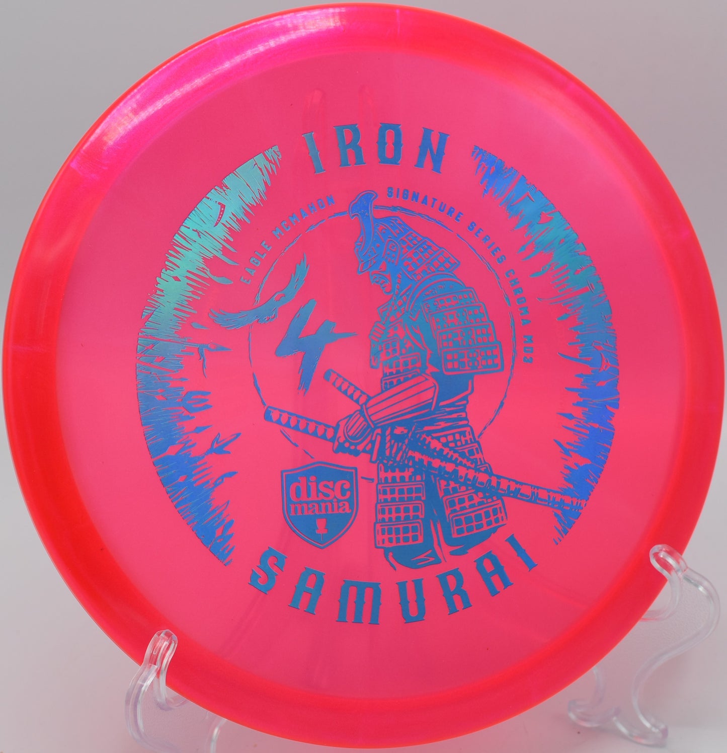 "Unleash consistent hyzer lines with the Iron Samurai 4 midrange disc, available in Charlotte, NC."
