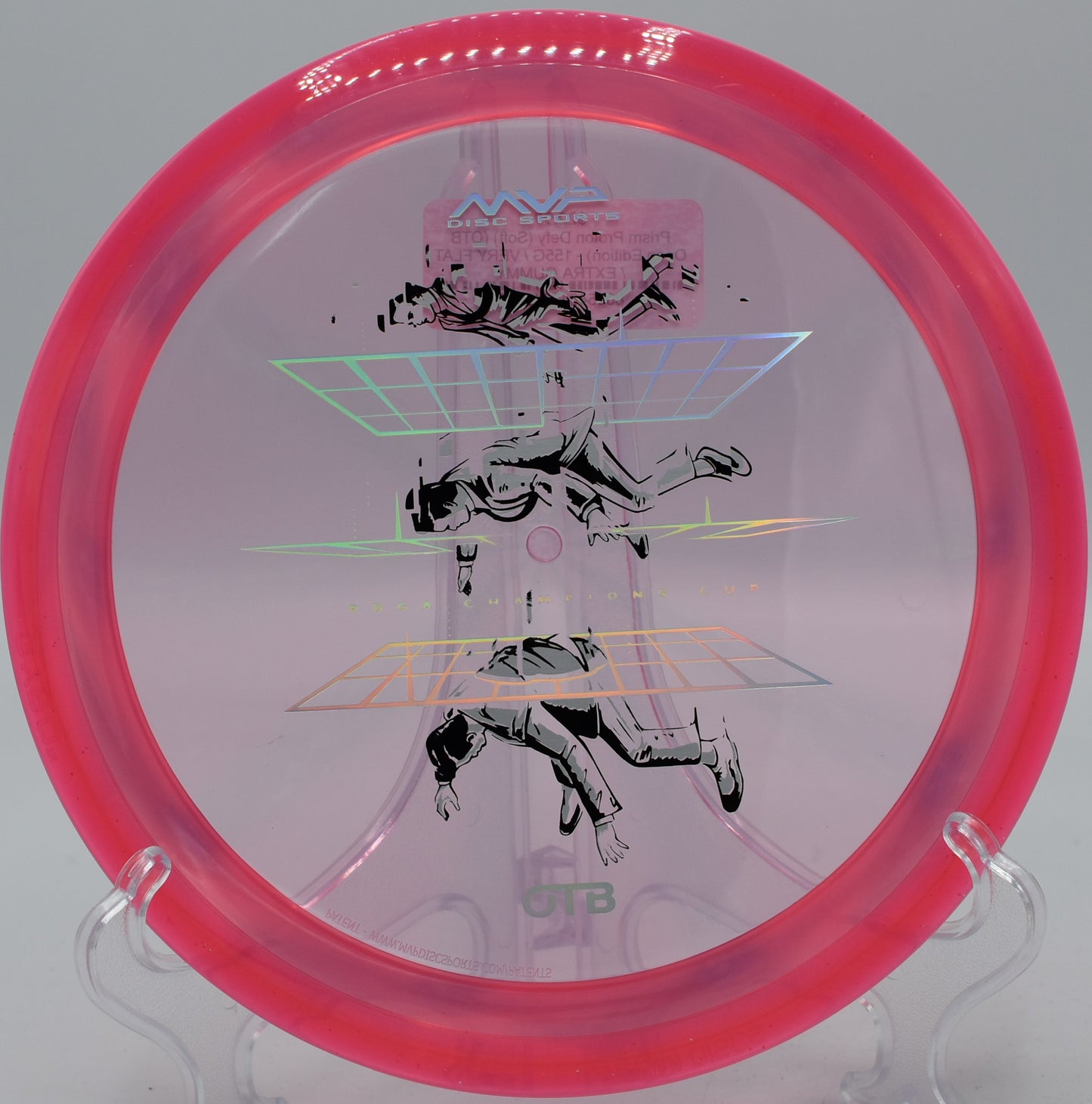 Shaping a high-speed S-curve with the Prism Proton Defy (Soft) at Trophy Club Disc Golf Course in Trophy Club, Texas.

