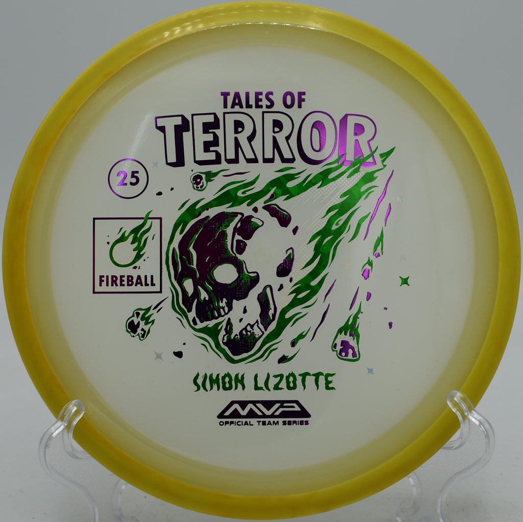 Axiom Particle Fireball Eclipse Halloween skipping finish at Selah Ranch Disc Golf Course in Talco, Texas