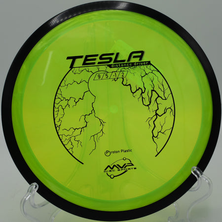 Trusty overstable finishes with the Proton Tesla at Idlewild Disc Golf Course in Burlington, Kentucky.

