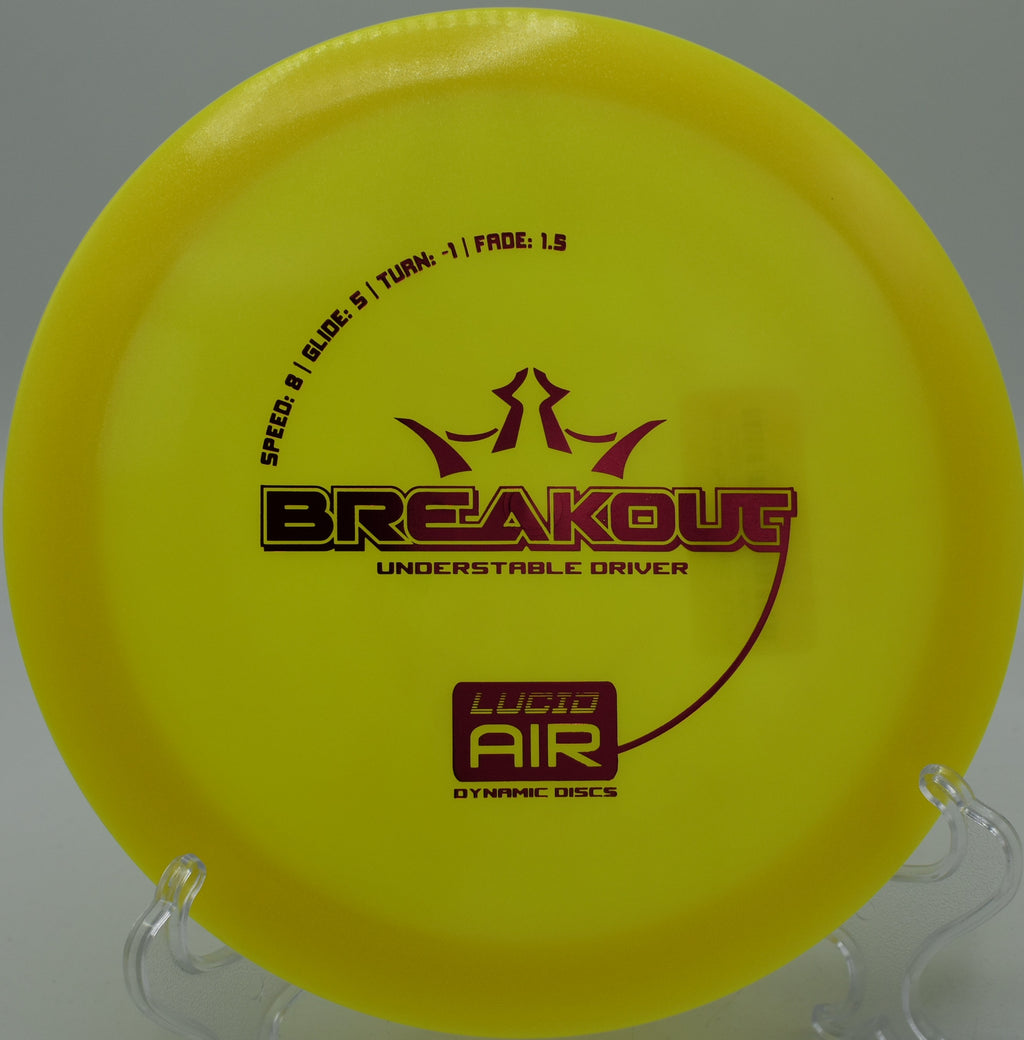 Dynamic Discs Breakout Lucid Air – Great for hyzer flips and straight drives at Mill Brook DGC in Rutland, Vermont.

