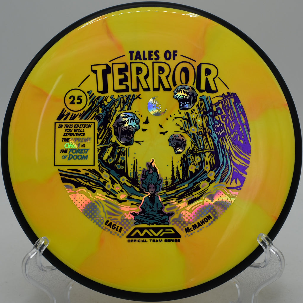 MVP Neutron Ohm held on a slight anhyzer line at Kensington Metropark Disc Golf Course in Milford, Michigan