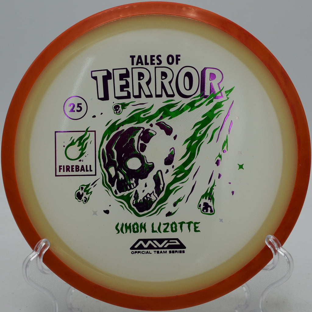 Axiom Fireball Halloween Eclipse driver hyzer bomb at Flip City Disc Golf Course in Shelby, Michigan