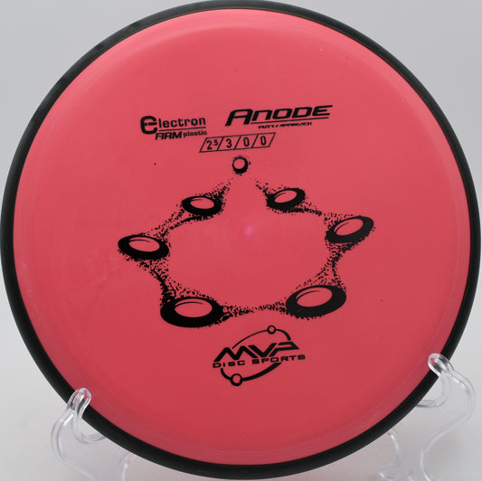 Electron Firm Anode holding a clean line on a touch approach at Water Works Park Disc Golf Course in Kansas City, Missouri.

