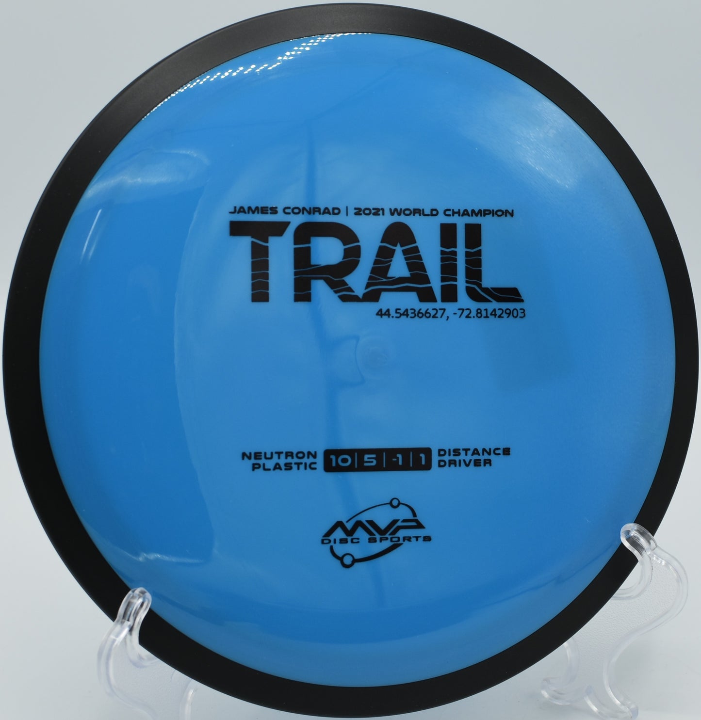 MVP Neutron Trail excelling in distance drives at Wildcat Bluff Disc Golf Course, Urbana, Iowa.