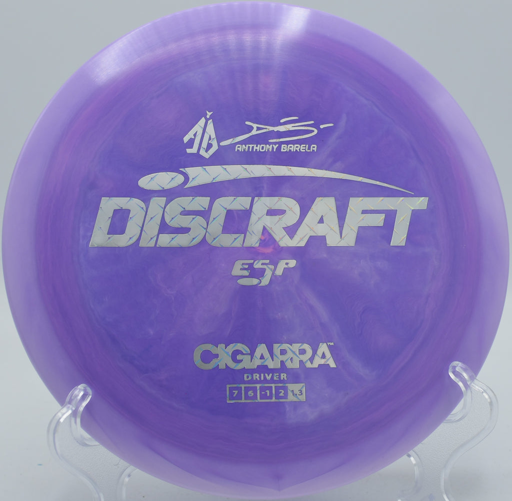 ESP Cigarra captured turning mid-flight at SeaTac Disc Golf Course in SeaTac, Washington

