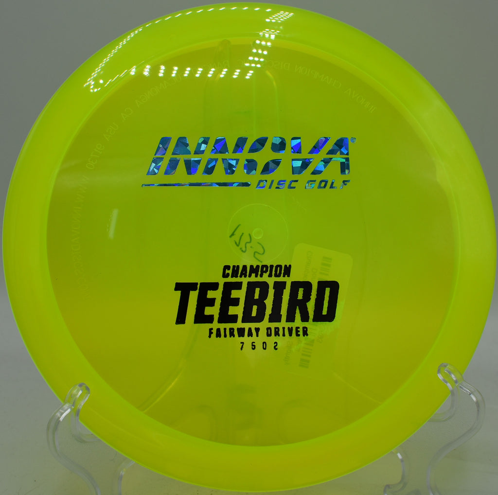 Star TeeBird resting on the tee pad at Shoaff Park in Fort Wayne, Indiana

