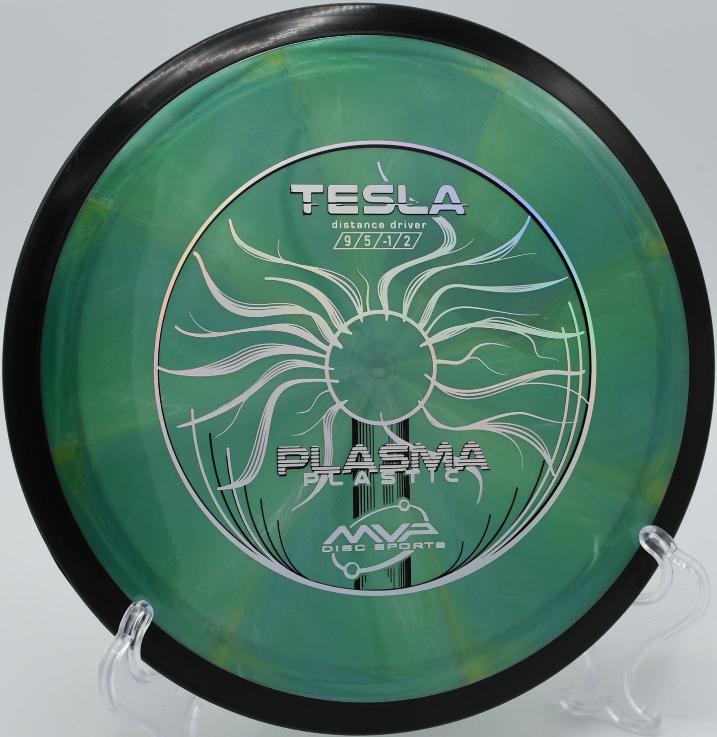 MVP Plasma Tesla carving hyzer flips at Wildcat Springs Disc Golf Course in Hamilton, Illinois.