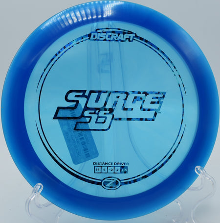 "Z Surge SS – Beginner-friendly distance driver with late turn at DeLaveaga Disc Golf Course in California."

