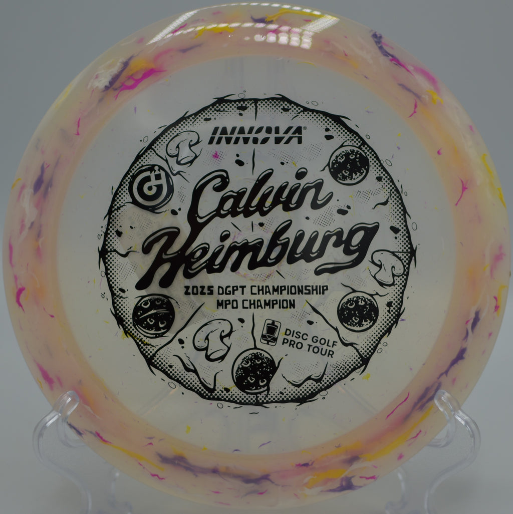 Innova Party Time Destroyer high-speed backhand bomb over water at DeLaveaga Disc Golf Course, Santa Cruz CA