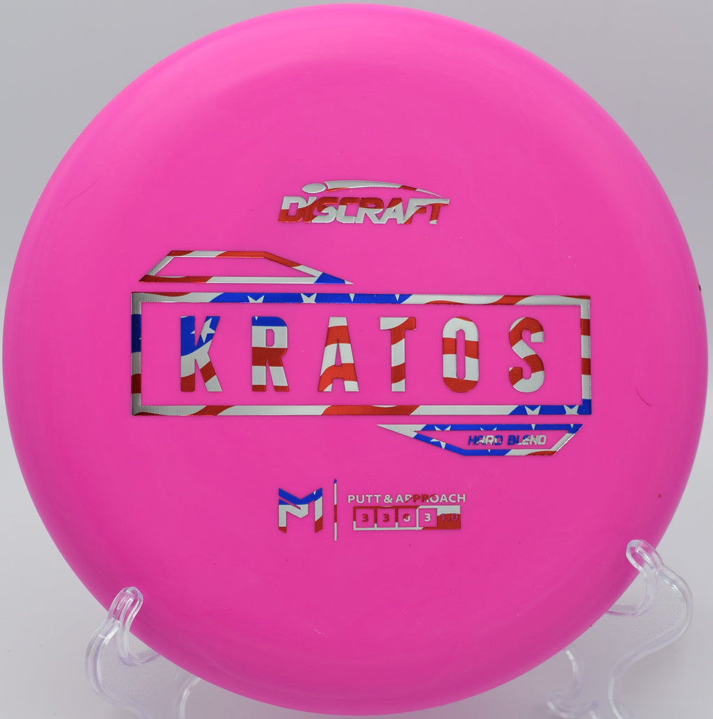 "Discraft Hard Kratos – Clean, consistent release perfect for forehand approaches at Hornets Nest in North Carolina."

