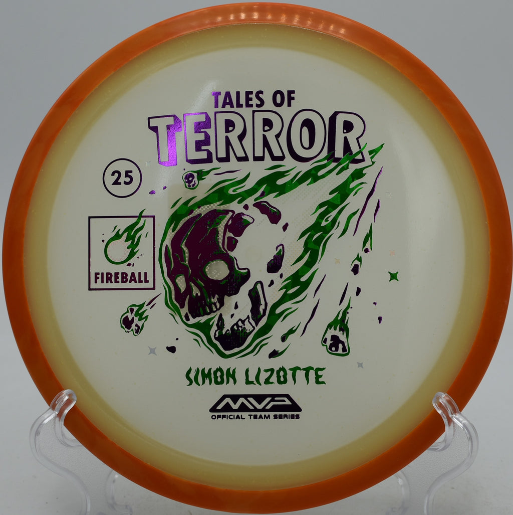 Axiom Fireball Halloween Blue Glow overstable line at Johnson Street Disc Golf Course in High Point, North Carolina