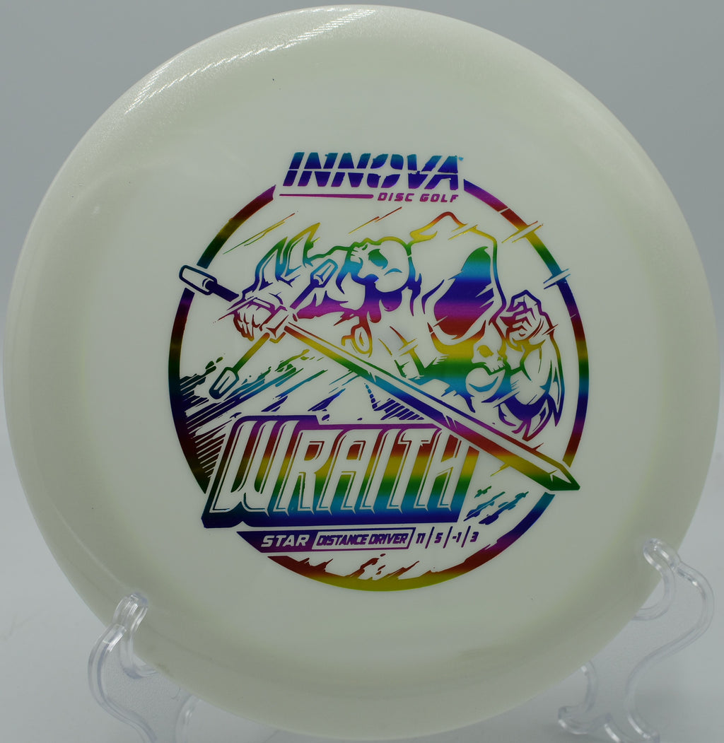 Innova Star Wraith captured mid-flight at Harmon Hills in Fall Branch, Tennessee, excelling in tailwind drives and long, late-fading flex shots.

