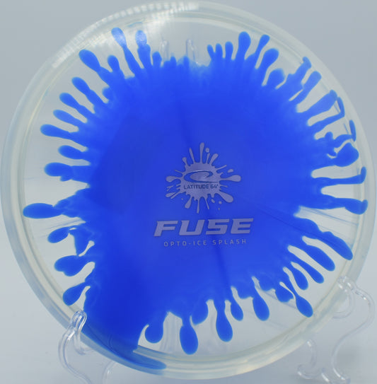 Midrange shot with Opto-Ice Splash Fuse soaring across the fairway at Flyboy Aviation DGC in Whitesburg, Georgia.

