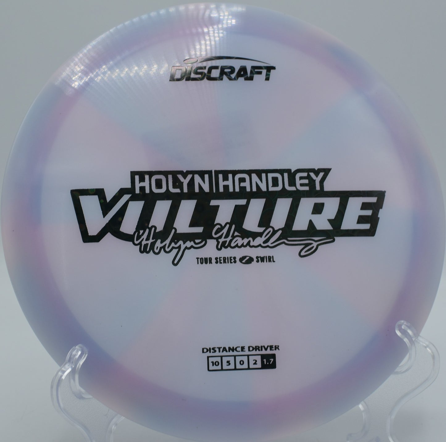 Discraft Vulture coasting downhill and sitting softly near the pin at Harmony Bends.

