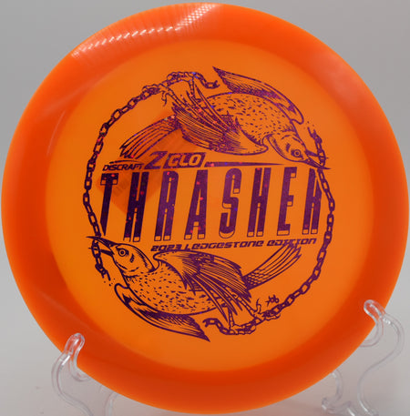 Z Glo Thrasher lighting up the fairway with a controlled turnover on Hole 14 at Panther Creek Disc Golf Course, Springfield, Illinois.