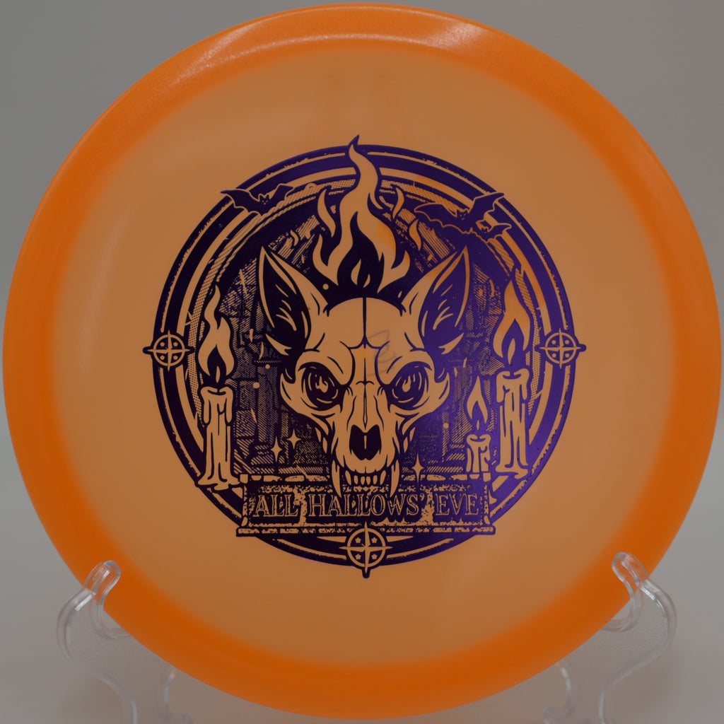 Innova Proto Glow Fox smooth hyzer-flip drive glowing brightly at Blue Ribbon Pines, East Bethel MN