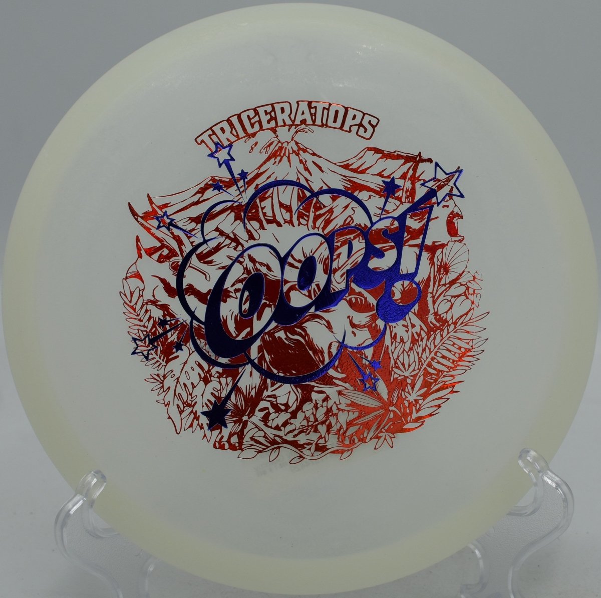 Dino Discs Eggshell Glow Stegosaurus (Misprint) youth distance disc popular across Oregon courses