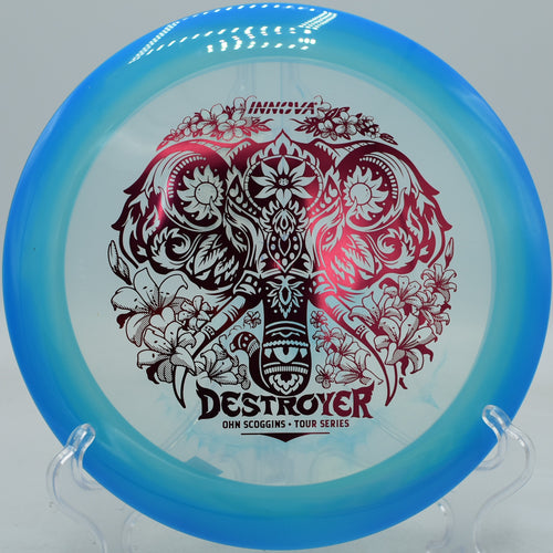 Innova Destroyer spinning on a low line drive at Tom Brown Park in Tallahassee, Florida

