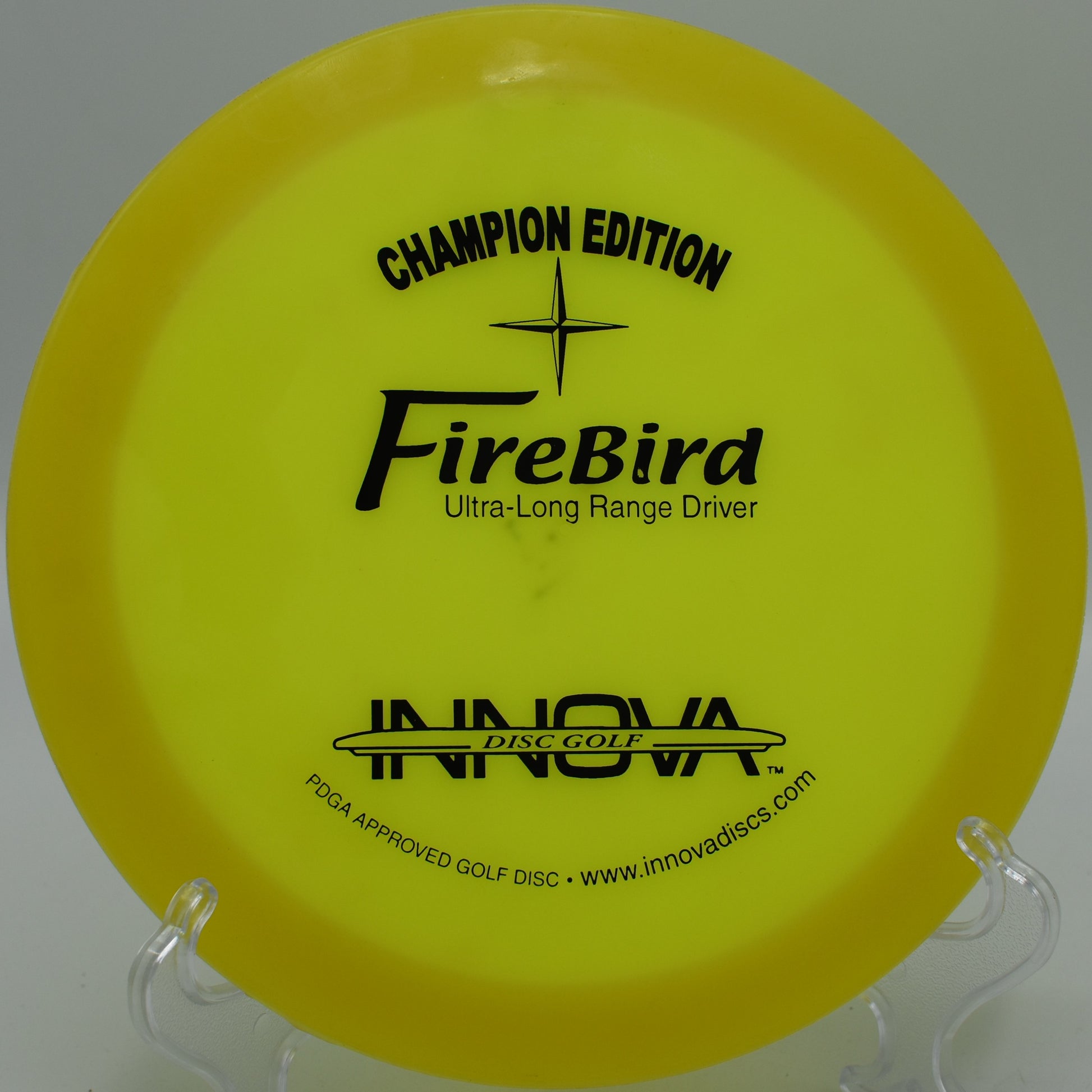 CE Firebird disc showcased during a round at Iron Hill Disc Golf Course, Newark, Delaware.