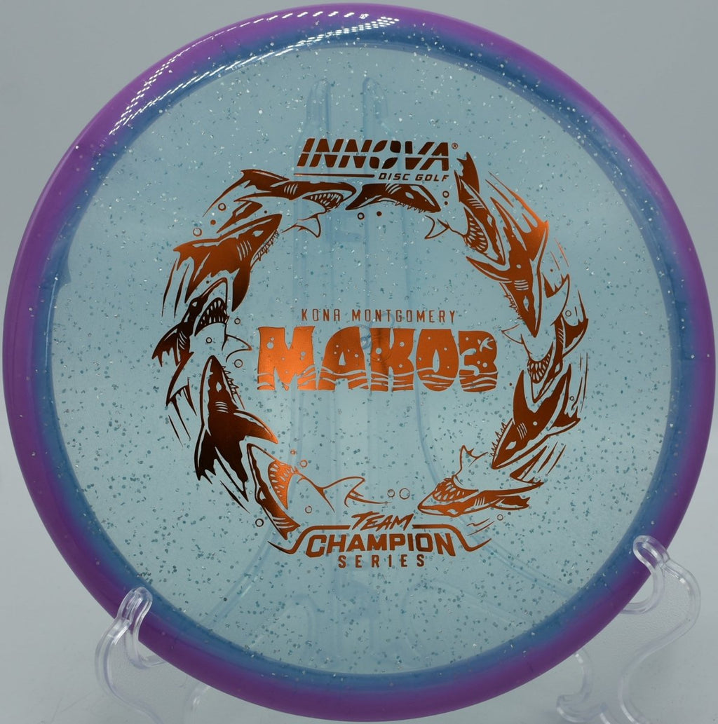 Kona Montgomery Tour Series Metalflake Halo Champion Mako3 featured at DeLaveaga Disc Golf Course in Santa Cruz, California, delivering smooth glide and pinpoint midrange placement shots