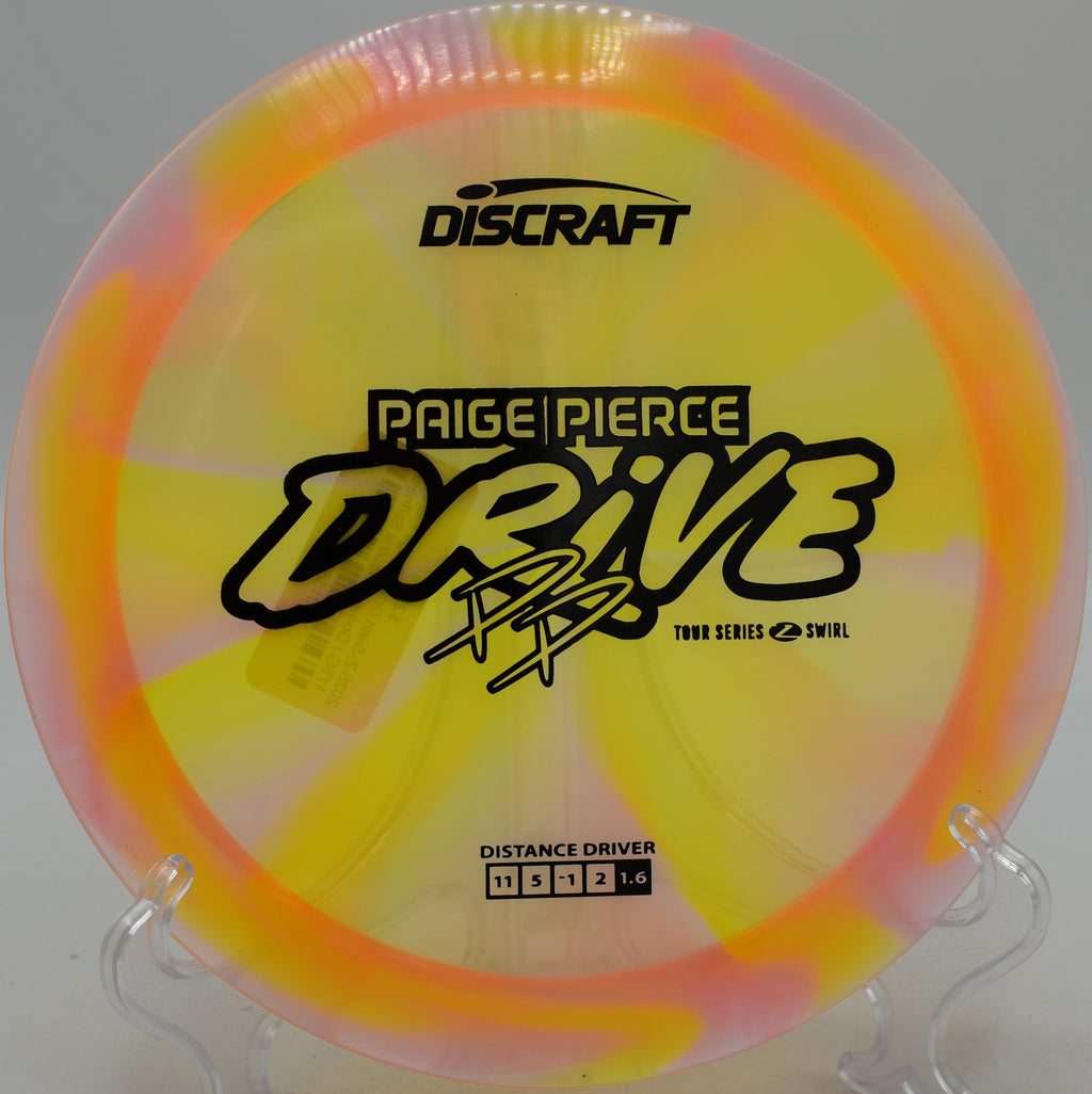 Discraft Z Swirl Drive maximum glide flex shot at Hornets Nest Disc Golf Course in Charlotte, North Carolina