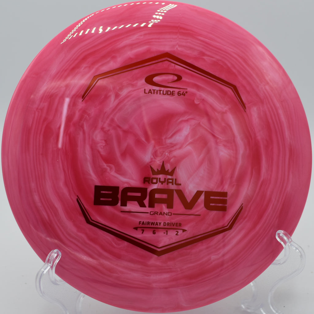 "Grand Swirl Brave ignites the fairway at Crystal Bay Disc Golf in San Diego, CA, delivering extra distance and a clean hyzer flip."
