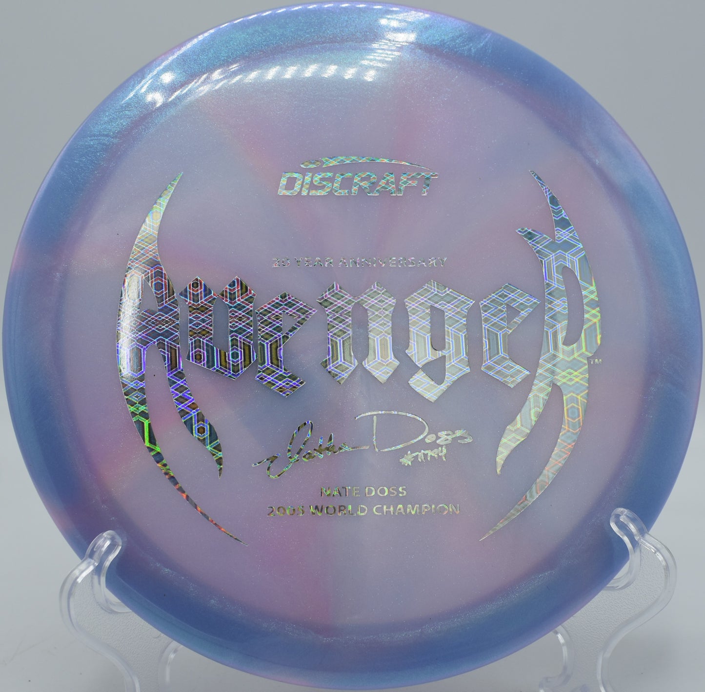 Discraft Z Colorshift Avenger power throw at Lincoln Ridge Park in Independence, Kentucky