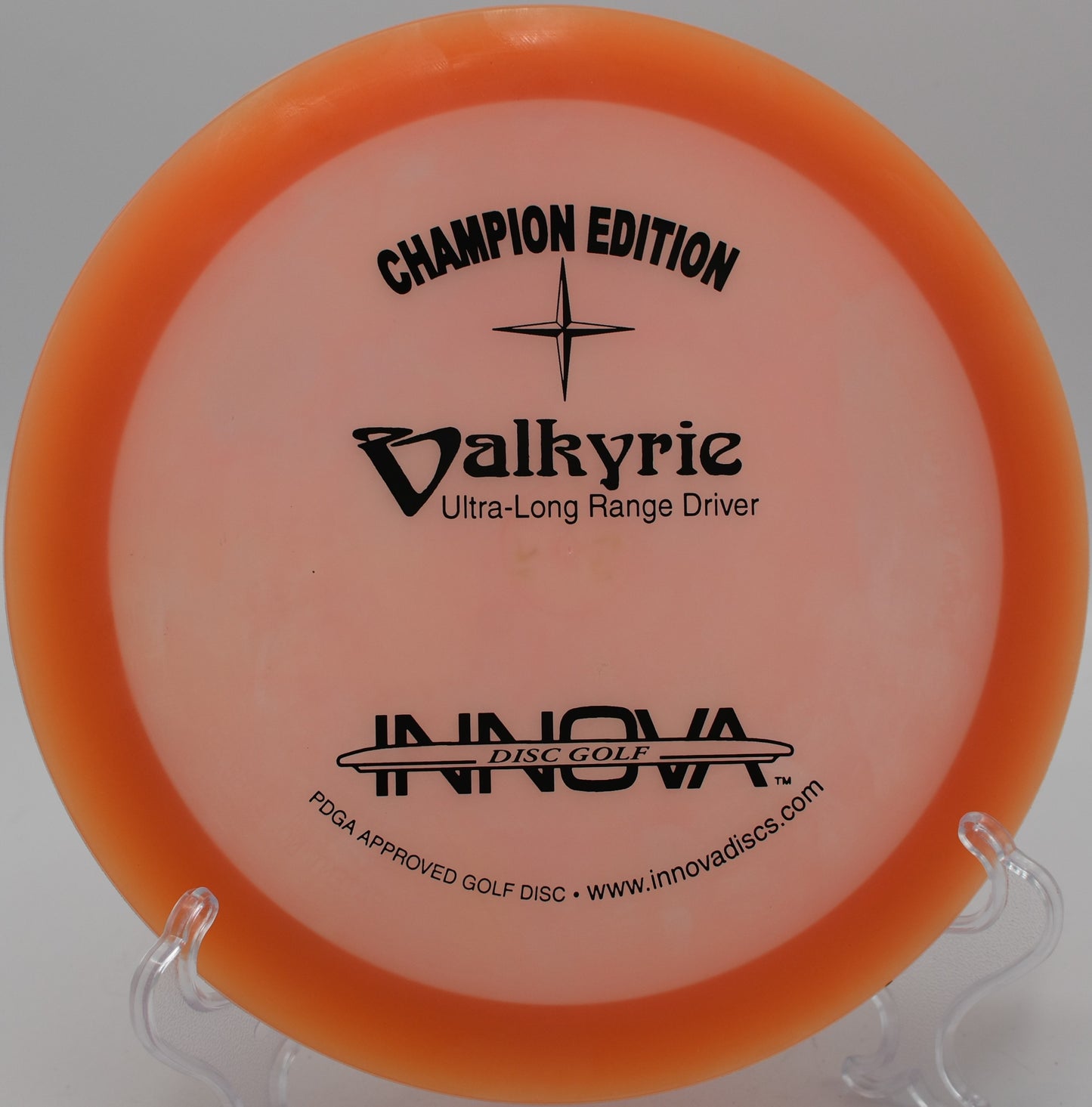 Historic CE Valkyrie carving long drives at Harmony Bends Disc Golf Course, Columbia, Missouri.