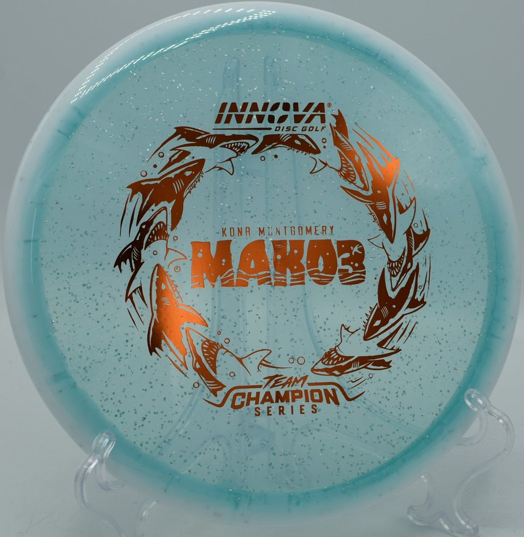 Kona Montgomery 2026 Tour Series Mako3 resting on a fairway at Persimmon Ridge Disc Golf Course in Greenbrier, Arkansas, built for precision midrange placement and controlled glide