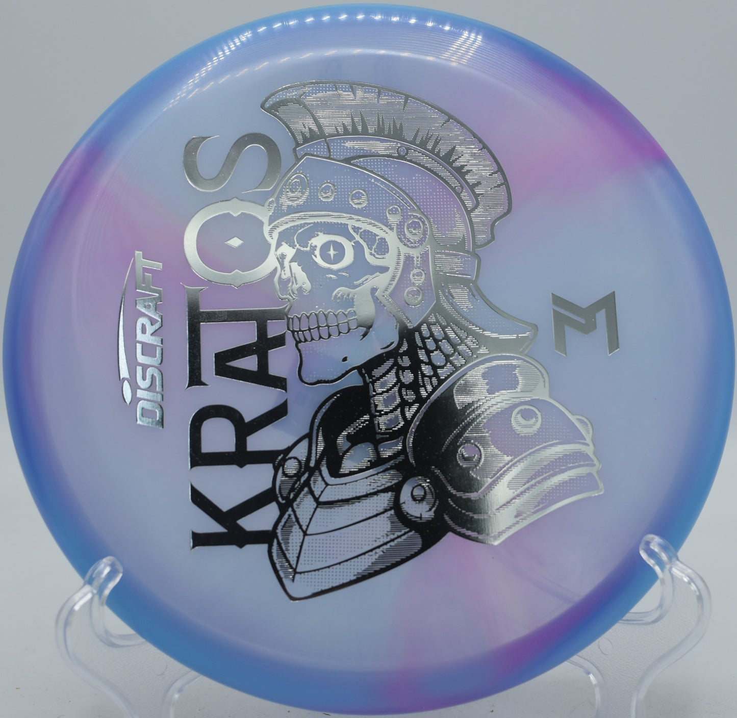 Discraft Kratos in swirly plastic spinning clean at Richmond Hill in Asheville, North Carolina

