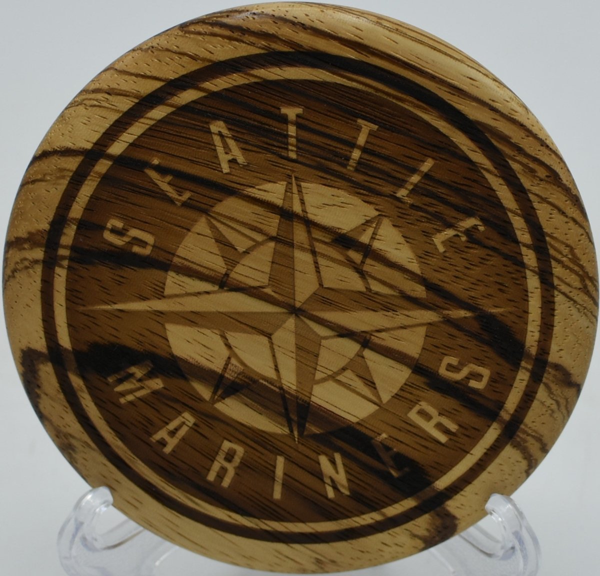 Custom Wood Mini Marker durable mini disc used by Texas and Florida players for disc golf marking and style