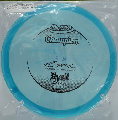 Champion Roc3 fighting headwinds on approach shots at Milo McIver State Park Disc Golf Course in Estacada, Oregon.

