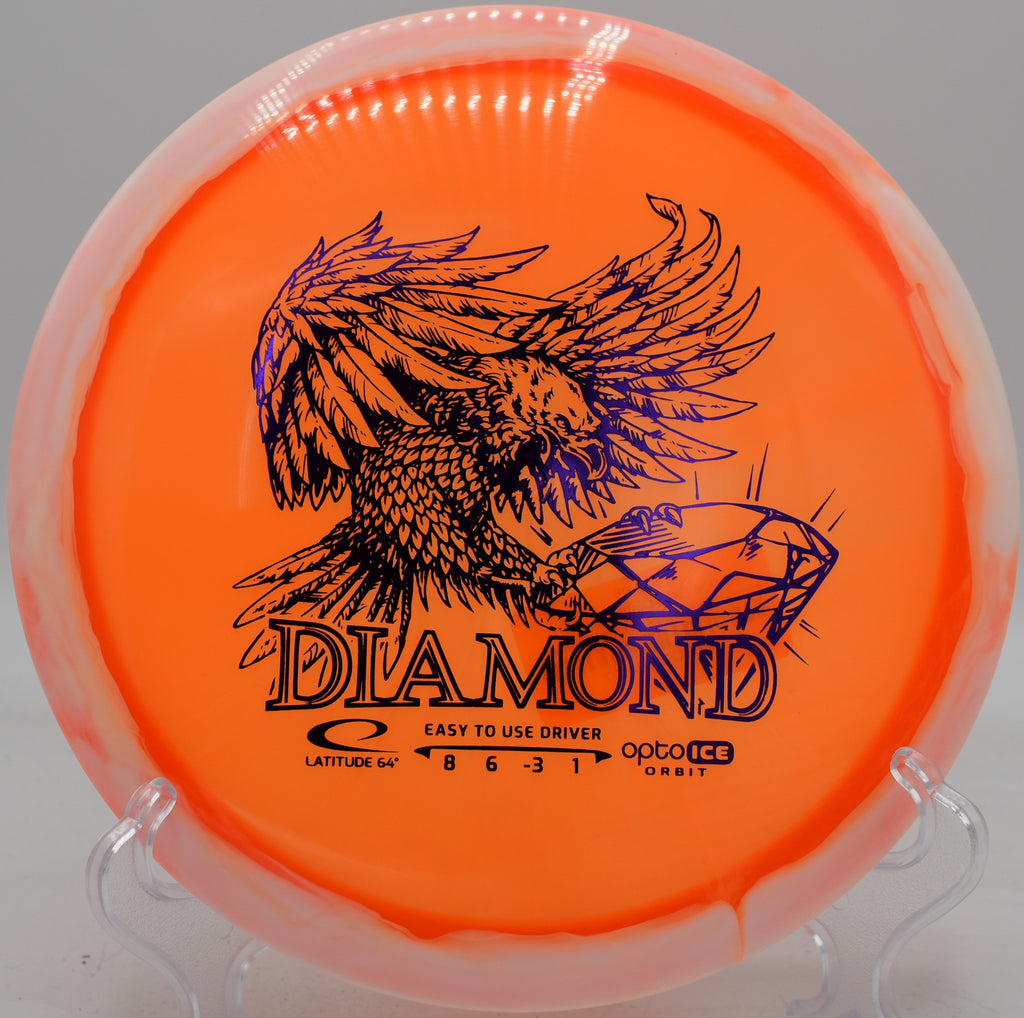 Latitude 64 Diamond shown mid-flight on a gentle turnover at Tyler State Park in Pennsylvania

