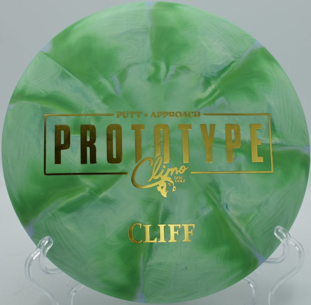 Climo Discs Cliff putter on straight approach at Milo McIver Disc Golf Course in Estacada, Oregon forest fairway