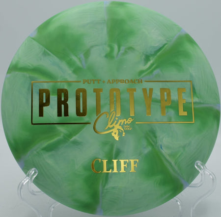 Climo Discs Cliff putter on straight approach at Milo McIver Disc Golf Course in Estacada, Oregon forest fairway