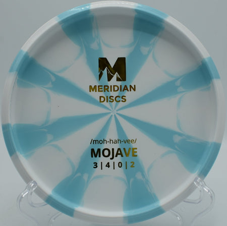 Marbled Graphite Mojave approach putter set up for a jump putt at Dry Creek Disc Golf Course in Modesto, California