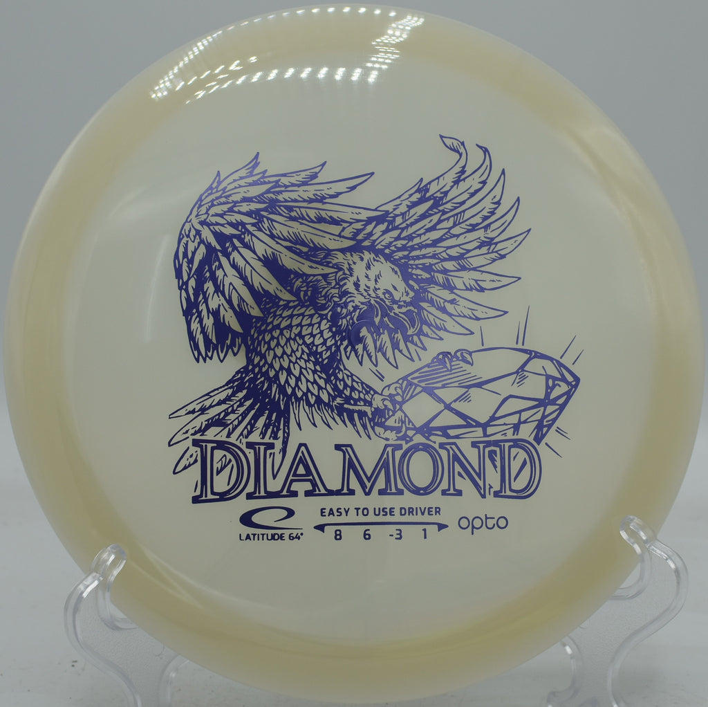 Opto Ice Orbit Diamond finishing with minimal fade near the basket at Rocklin Disc Golf Course in California


