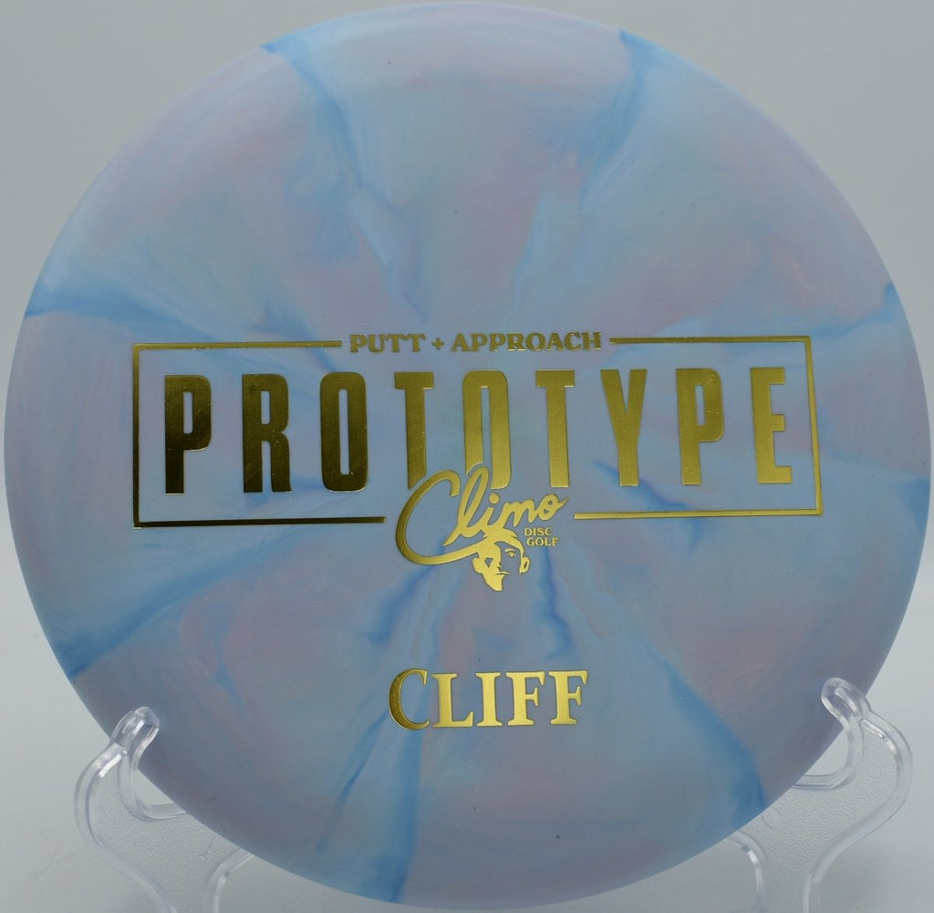 Prototype Cliff putter parked on green at Jones Supreme Disc Golf Course in Emporia, Kansas